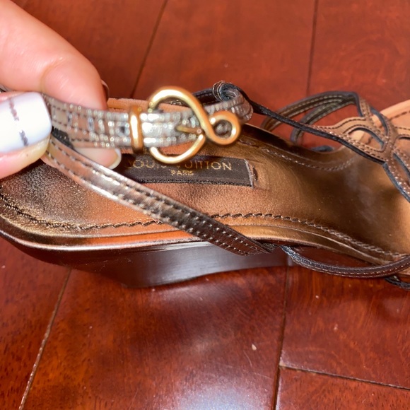 Louis Vuitton Strap Wooden Wedge Sandals size 39 - Picture 8 of 10